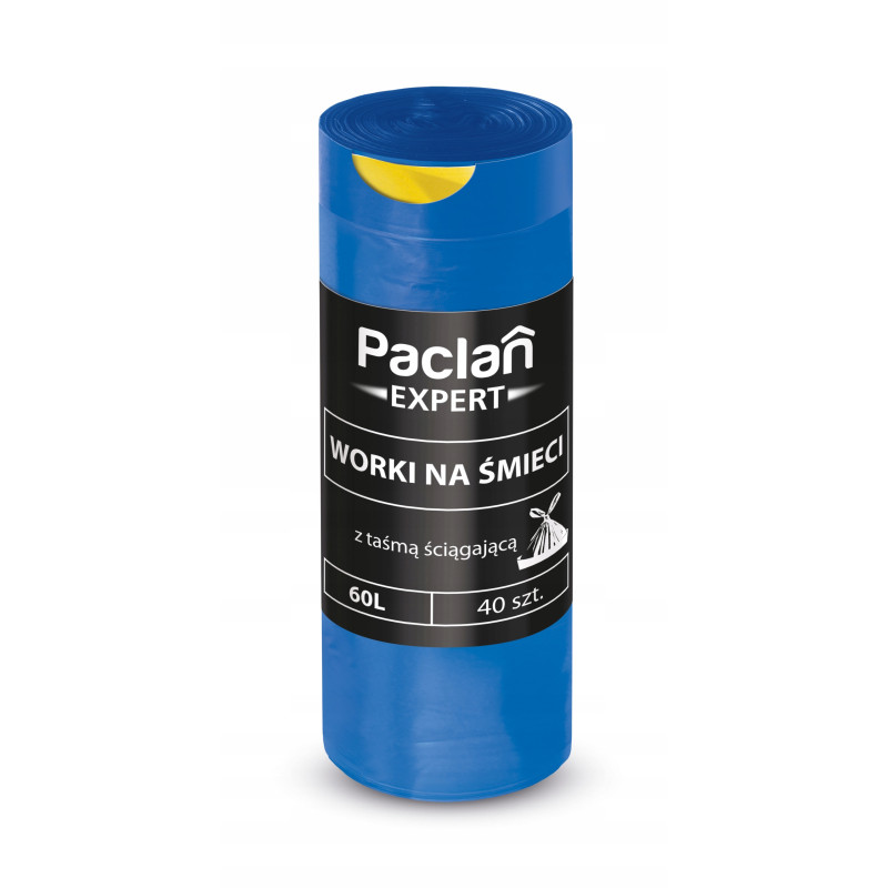 PACLAN EXPERT Worki Na Śmieci z Taśmą Ściągającą 60L - 40 szt