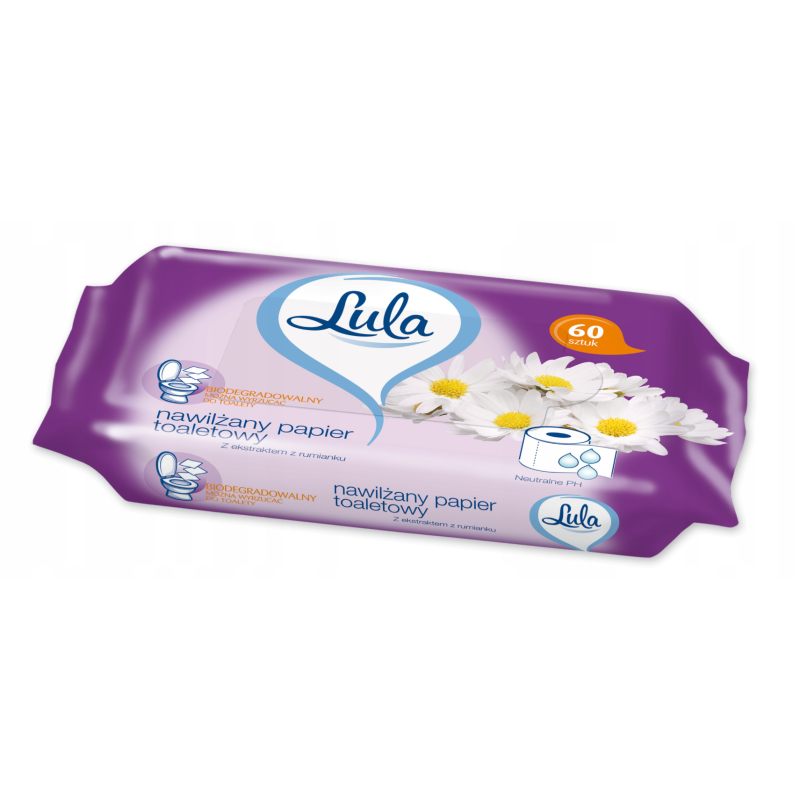 Lula Nawilżany Papier Toaletowy 60 szt Biodegradowalny z Rumiankiem