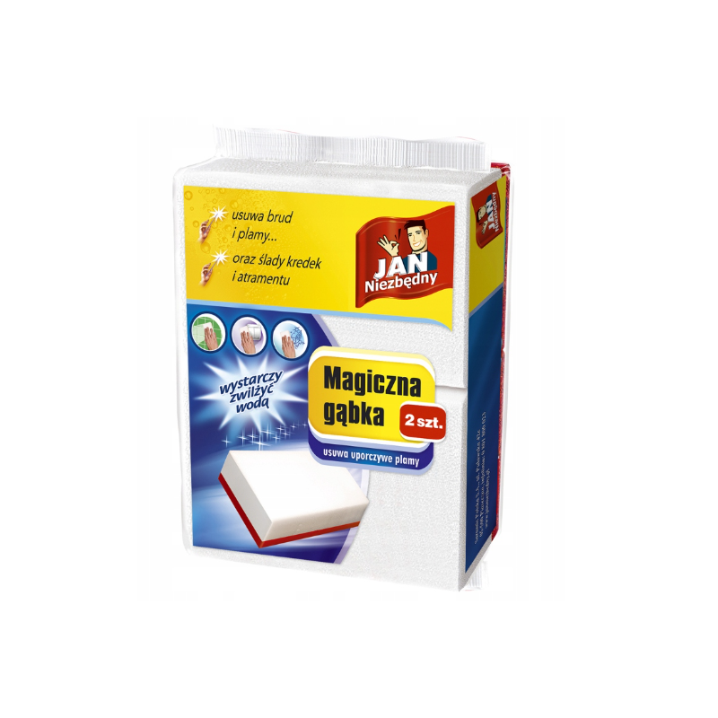 Magiczna Gąbka Jan Niezbędny 2 szt. – Usuwa Trudne Plamy i Brud