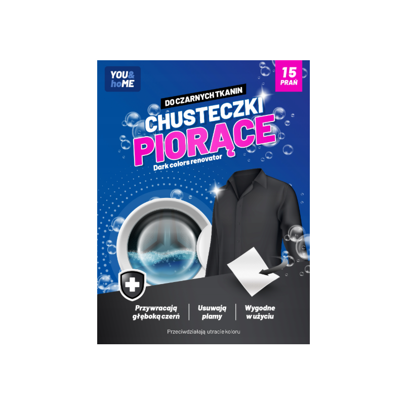 Chusteczki Wyłapujące Do Czarnych Tkanin 15szt You&Home Przywracają Czerń