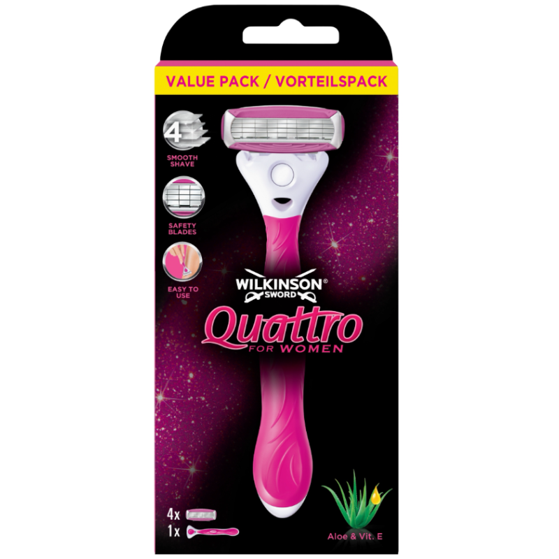 Zestaw WILKINSON Quattro for WOMEN 5x Wkłady + Rączka