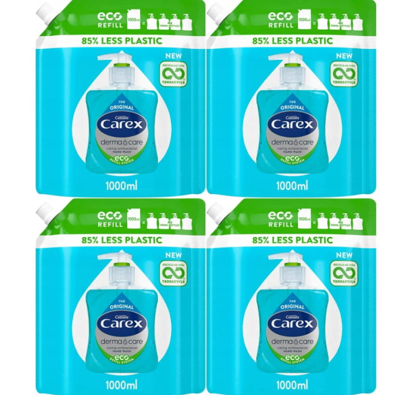 4X Carex Original Mydło W Płynie Antybakteryjne 1000ml Zapas Derma Care