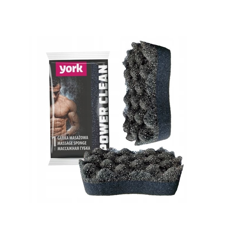 3X Gąbka masująca YORK Power Clean MEN– intensywne oczyszczanie i masaż