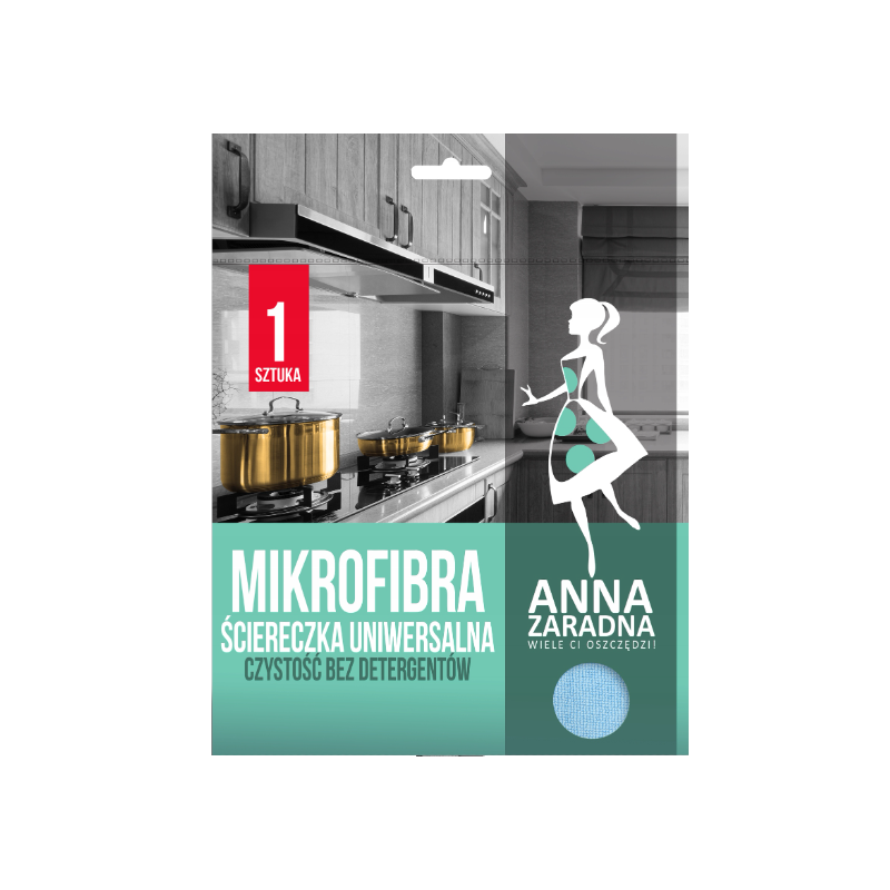 Ściereczka Uniwersalna Mikrofibra Anna Zaradna 1szt Mycie Bez Detergentów
