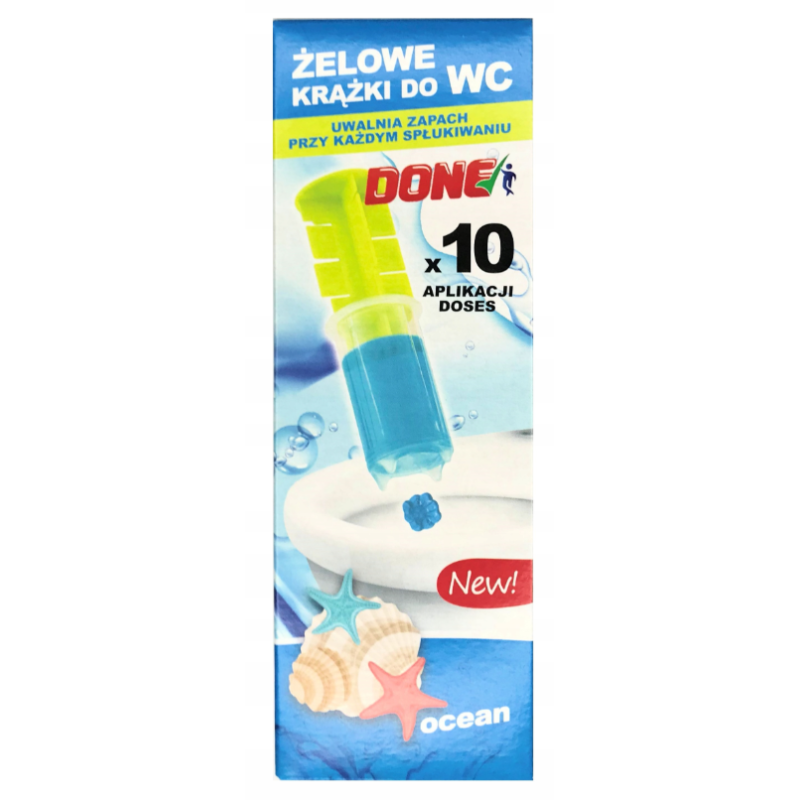Żelowe krążki do WC DONE Ocean – 10 aplikacji, świeży morski zapach