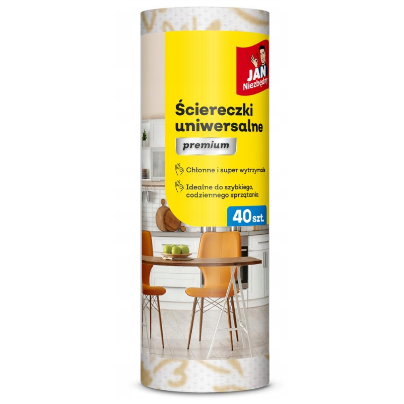 Ściereczki uniwersalne Jan Niezbędny Premium 40 szt. chłonne trwałe