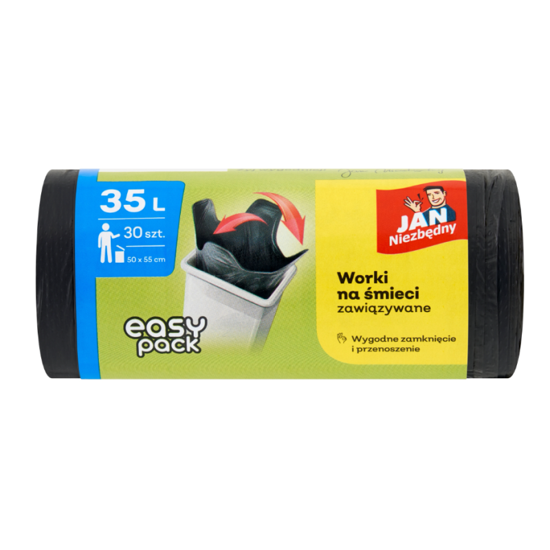 Worki na śmieci 35L Jan Niezbędny zawiązywane 30 szt. mocne easy pack