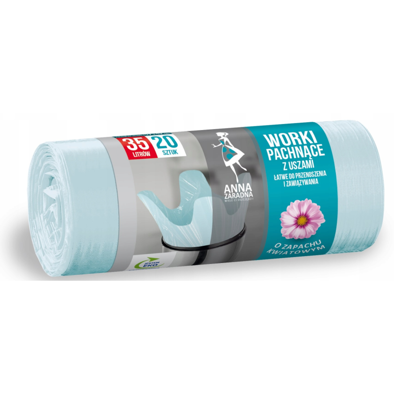 Worki na śmieci zapachowe 35L z uszami 20 szt. kwiatowe ANNA ZARADNA