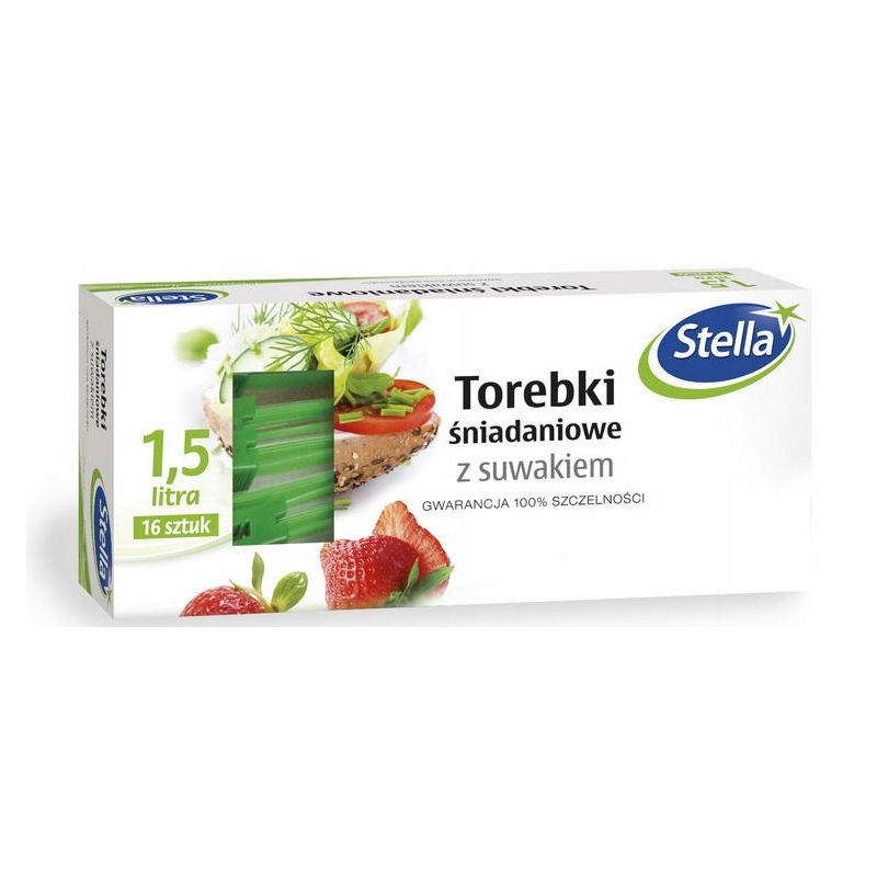 Torebki śniadaniowe Stella z suwakiem 1,5L 16 szt. szczelne