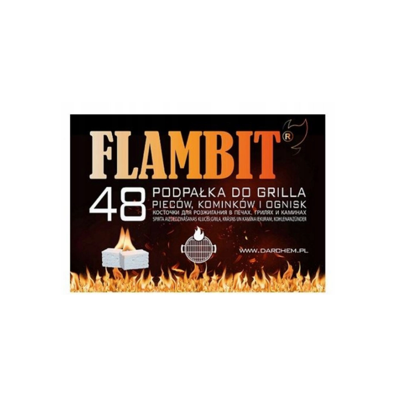 Podpałka Flambit 48 Kostek Do Grilla, Pieców, Kominków i Ognisk
