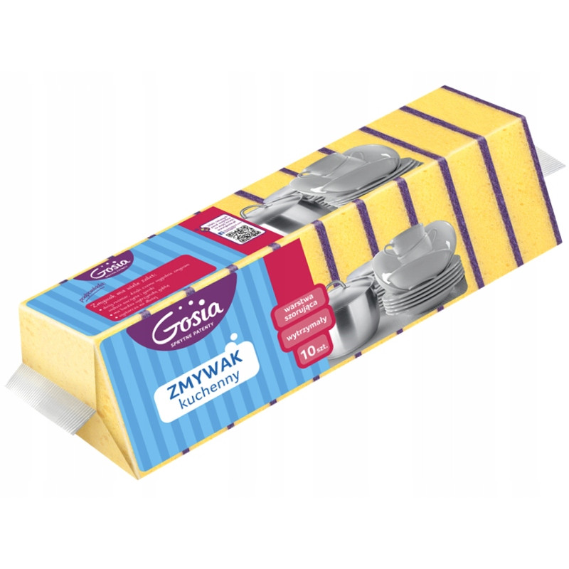 Gosia Zmywak Kuchenny 10 szt. Wytrzymały z Warstwą Szorującą