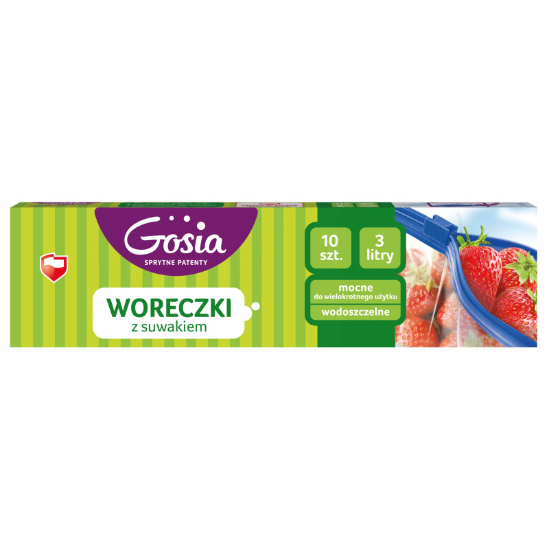 Gosia Woreczki z Suwakiem 3L 10szt- Mocne, Wodoszczelne