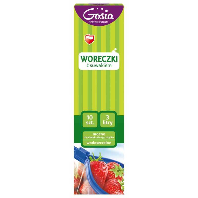 Gosia Woreczki z Suwakiem 3L 10szt- Mocne, Wodoszczelne