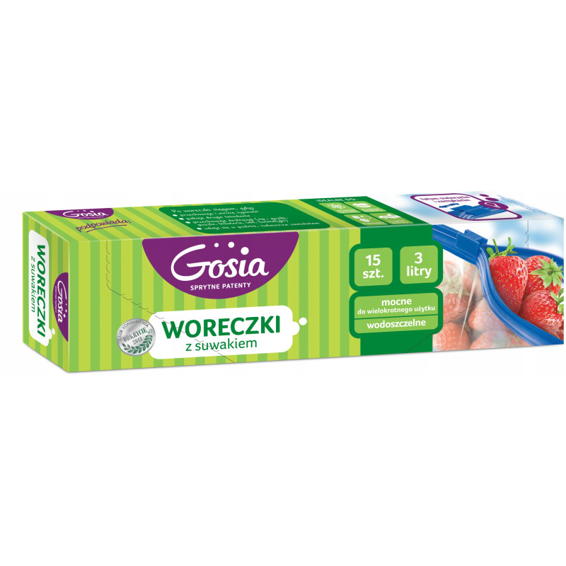 Gosia Woreczki z Suwakiem 3L 10szt- Mocne, Wodoszczelne