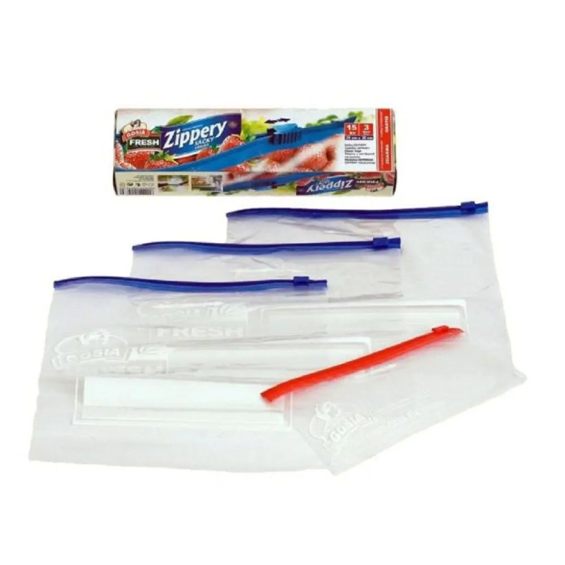 Gosia Woreczki z Suwakiem 3L 10szt- Mocne, Wodoszczelne