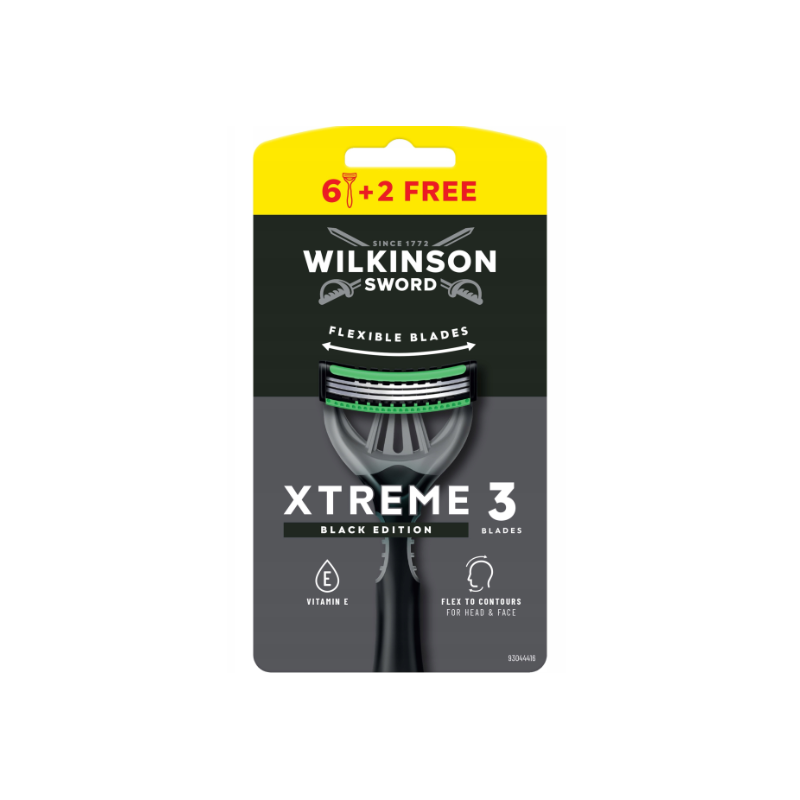 Wilkinson Sword Xtreme 3 Black Edition maszynki 8szt 3 ostrza