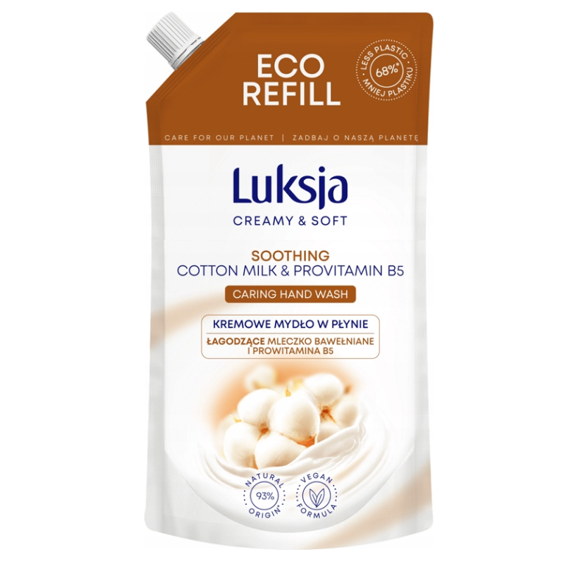 Mydło w płynie Mleczko bawełniane i Prowitamina B5 - LUKSJA - zapas 900 ml