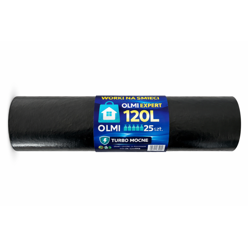 Worki Na Śmieci 120L OLMI Expert Turbo Mocne 25 szt. Czarne