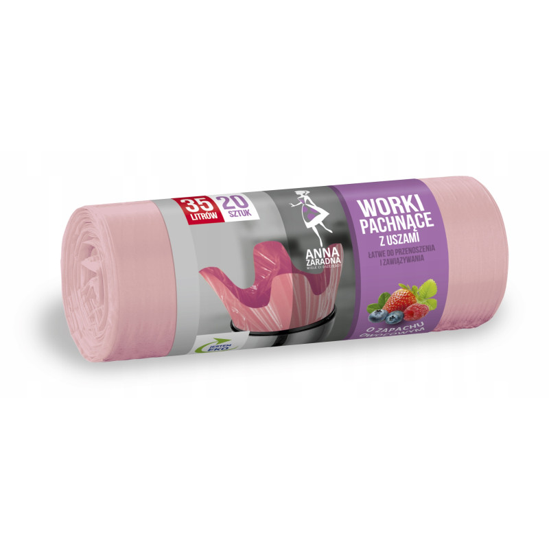 Anna Zaradna Worki Na Śmieci 35L 20 szt z Uszami Owocowy Zapach EKO