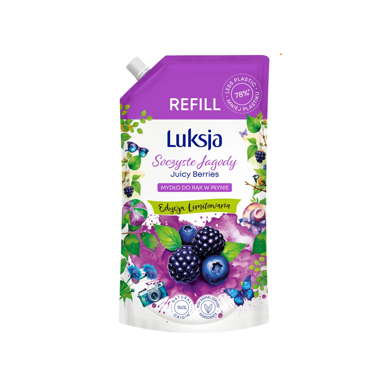 Luksja Mydło do Rąk W Płynie Soczyste Jagody Zapas 900ml Edycja Limitowana