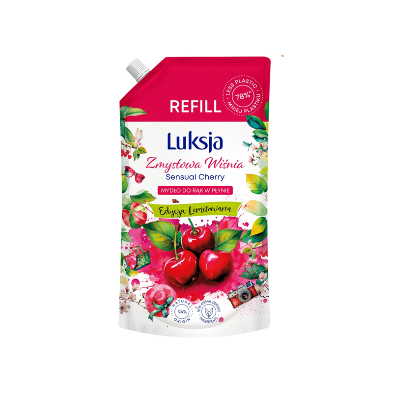 Luksja Mydło do Rąk W Płynie Zmysłowa Wiśnia Zapas 900ml Edycja Limitowana