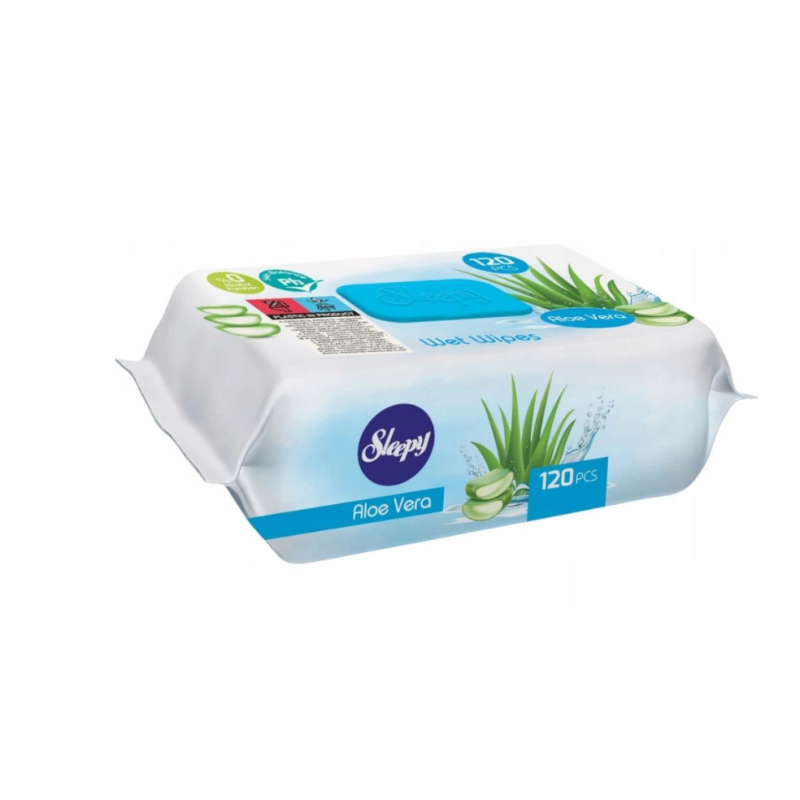Sleepy Chusteczki Nawilżane Mokre dla Dzieci z Klapką Aloe Vera 120szt