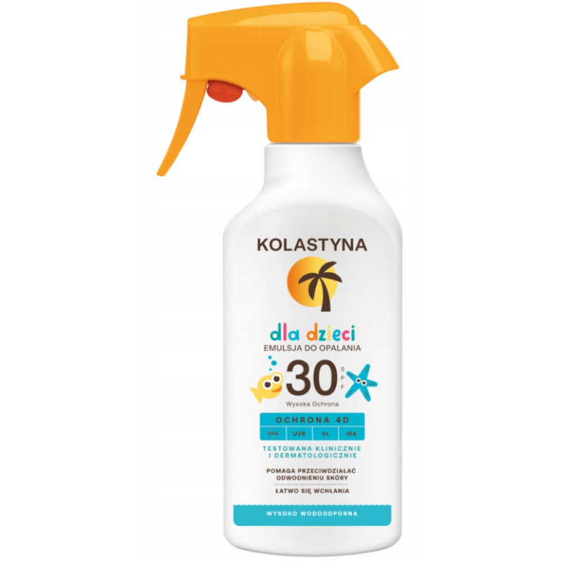 Kolastyna Emulsja Dla Dzieci Do Opalania Spray SPF30 200ml Wodoodporna