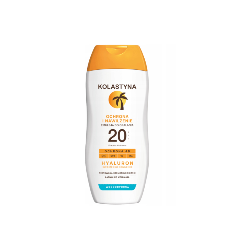 Kolastyna Emulsja do opalania SPF 20 Hyaluron 200 ml Wodoodporna