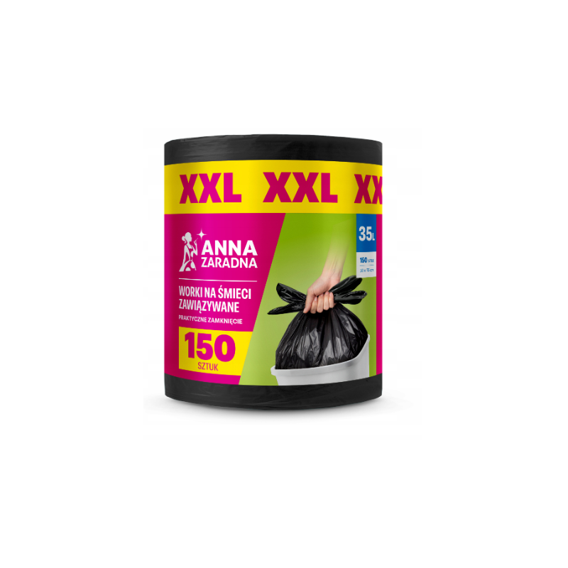 Anna Zaradna Worki na śmieci zawiązywane XXL 35L 150 szt.